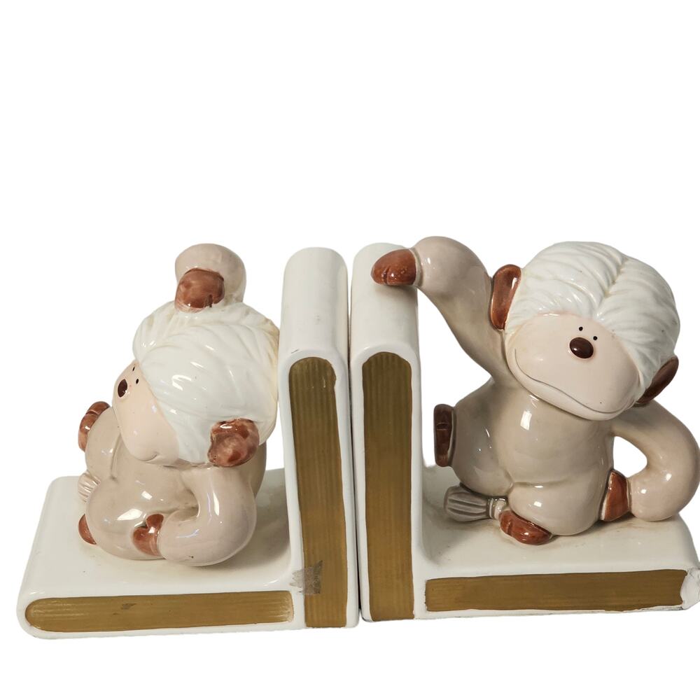 Set Of Vintage Lefton Monkey Gorilla‎ Bookends MCM